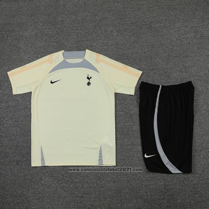 Fato de Treino Tottenham Hotspur Manga Curta 2022-2023 Beige - Calcas Curta